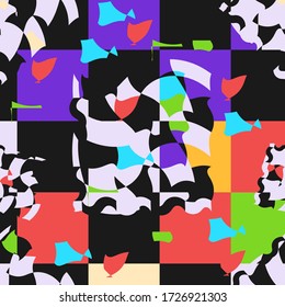 a pattern of bright multicolored abstract geometric shapes.seamless.vector