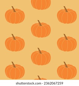Pattern of bright orange pumpkins
