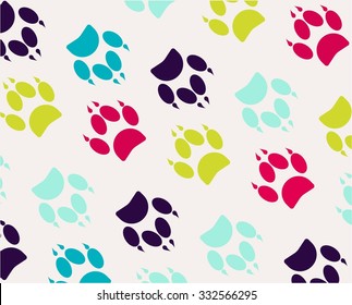 the pattern of bright paw prints animal