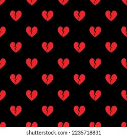 Pattern with a broken heart. Vector pattern with heart. Valentine's day background.
