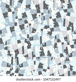 Pattern of broken into multi-colored pieces of squares. Seamless texture. Fashionable camouflage.