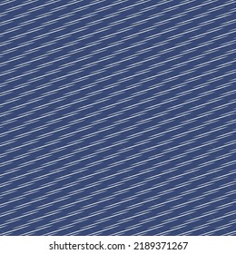 Pattern With Broken And Slanted Stripes. White Streaks On Blue Backing. Abstract Vector.