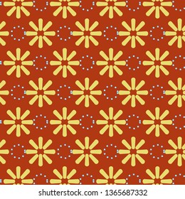 Pattern Brown Floral Batik of Indonesia.