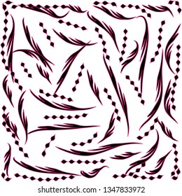 Pattern brown heart leaves brown wallpaper background design.Vector illustration.