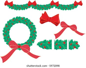 Pattern brush for illustrator to create your unique christmas holly decoration