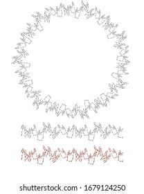 Pattern brush with line art goat (Forefinger  and little finger raised up). 