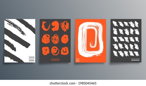 Pattern brush minimal design for cards, poster, flyer, brochure cover, background, wallpaper, typography, or other printing products. Vector illustration.