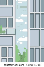 Pattern of buildings, decorations, games, booklets and brochures. Places and Windows where you can insert characters and more. Monotonous color is very fashionable in this season of design.