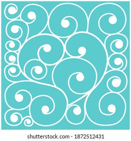 Pattern Bule Background With Swirls