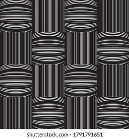 pattern with bulge horizontal black lines