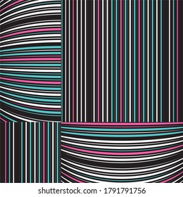 pattern with bulge horizontal colored lines