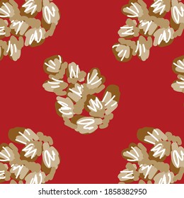 pattern with bumps on a red background