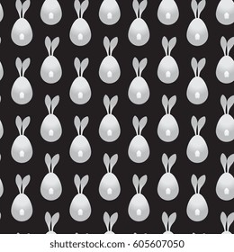 pattern with bunnies on a black background