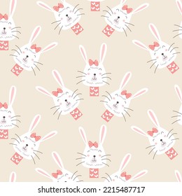 pattern with bunny animal head perfect for wrapping paper