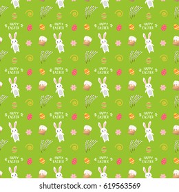 Pattern of bunny, eggs and cake