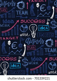 Pattern with business vector concept illustration. Creating path to success.