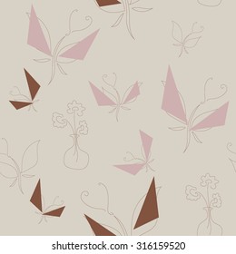 Pattern with butterflies, abstract and seamless background