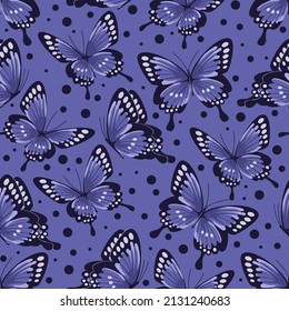 Pattern. Butterflies. Fabric, postcard, background, texture, textile, summer, spring, exotic. Vector graphics.