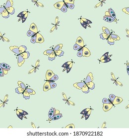 pattern butterflies. Vector illustration. hand-drawn