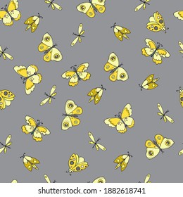 pattern butterflies. Vector illustration. hand-drawn
