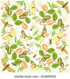 pattern butterfly flowers