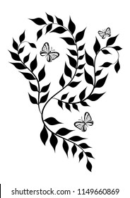 pattern butterfly leaves flower vector tattoo pattern