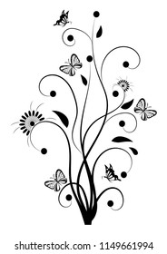 pattern butterfly leaves flower vector tattoo pattern