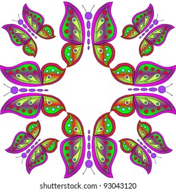 pattern of butterfly on white background
