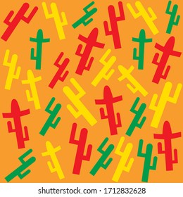 Pattern with cacti. Nopal. Nopal.Mexican holidays. A bright pattern. Cactuses.