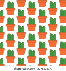Pattern of cacti in a pot. Can be used as a background.