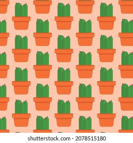 Pattern of cacti in a pot. Can be used as a background.