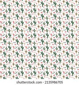 Pattern with cacti vector illustration