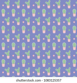 Pattern cactus succulents set illustration in pastel colors. Cute cactus doodles.