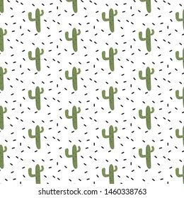 Pattern with cactus. Vector Doodle Ornament. EPS 10