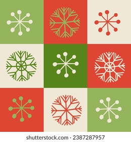 a pattern in a cage with snowflakes. a pattern for a New Year's wrapper. the christmas pattern. square pattern