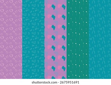Pattern in calm tones pink, blue, turquoise