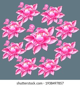 Pattern Camellia exotic flower. Vector illustration. Use printed materials, signs, objects, websites, maps.