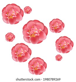 Pattern Camellia exotic flower. Vector illustration. Use printed materials, signs, objects, websites, maps.