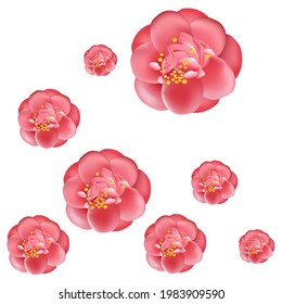 Pattern Camellia exotic flower. Vector illustration. Use printed materials, signs, objects, websites, maps.