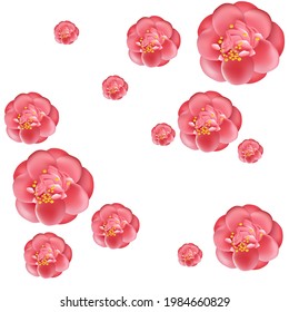 Pattern Camellia exotic flower. Vector illustration. Use printed materials, signs, objects, websites, maps.