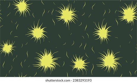 The pattern can be used for marine leaflets. Isolate for winter pattern design. Decorative design in natural style with sea urchins. Dark nature backdrop. Seamless.
