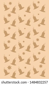 Pattern with candles and stars . Suitable for gift wrapping paper for New year and Christmas.