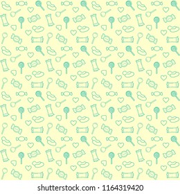 pattern candy line yellow background vector