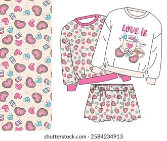PATTERN CANDYS COFFEE TEXTURE LOVE