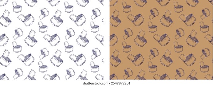 Pattern with Canning on white background. 100% hand drawn vector image.