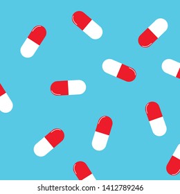 Pattern of capsules, drugs, antibiotics, background seamless texutre EPS Vector