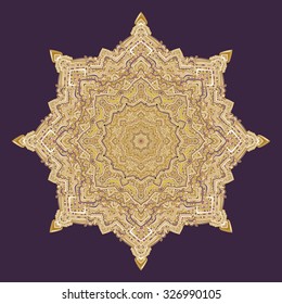 Pattern or card with circular abstract ornament.