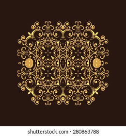 Pattern for the card or invitation with Islam, Arabic, Indian or ottoman motifs.