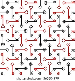 The pattern of card suits.