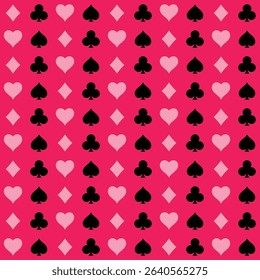 Pattern with card suits background. Vector illustration